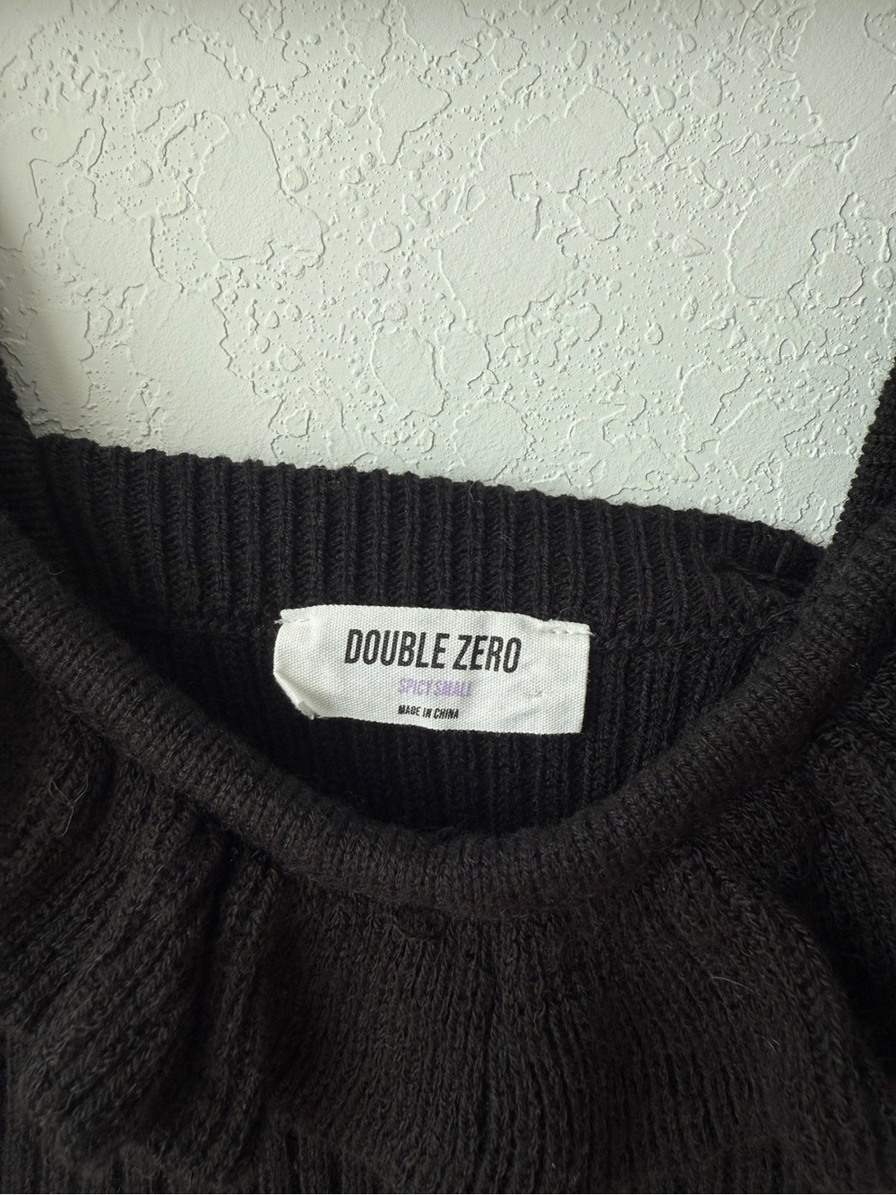 Double Zero Black Ruffle-Trim Ribbed Tank - Picture 3 of 3